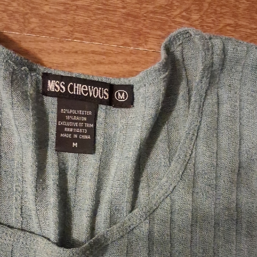 Teal Tank & Ribbed Light Sweater - Picture 2 of 4